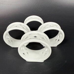 Mikasa Bridal Lace White Porcelain Napkin Rings Set Of 4 Elegant